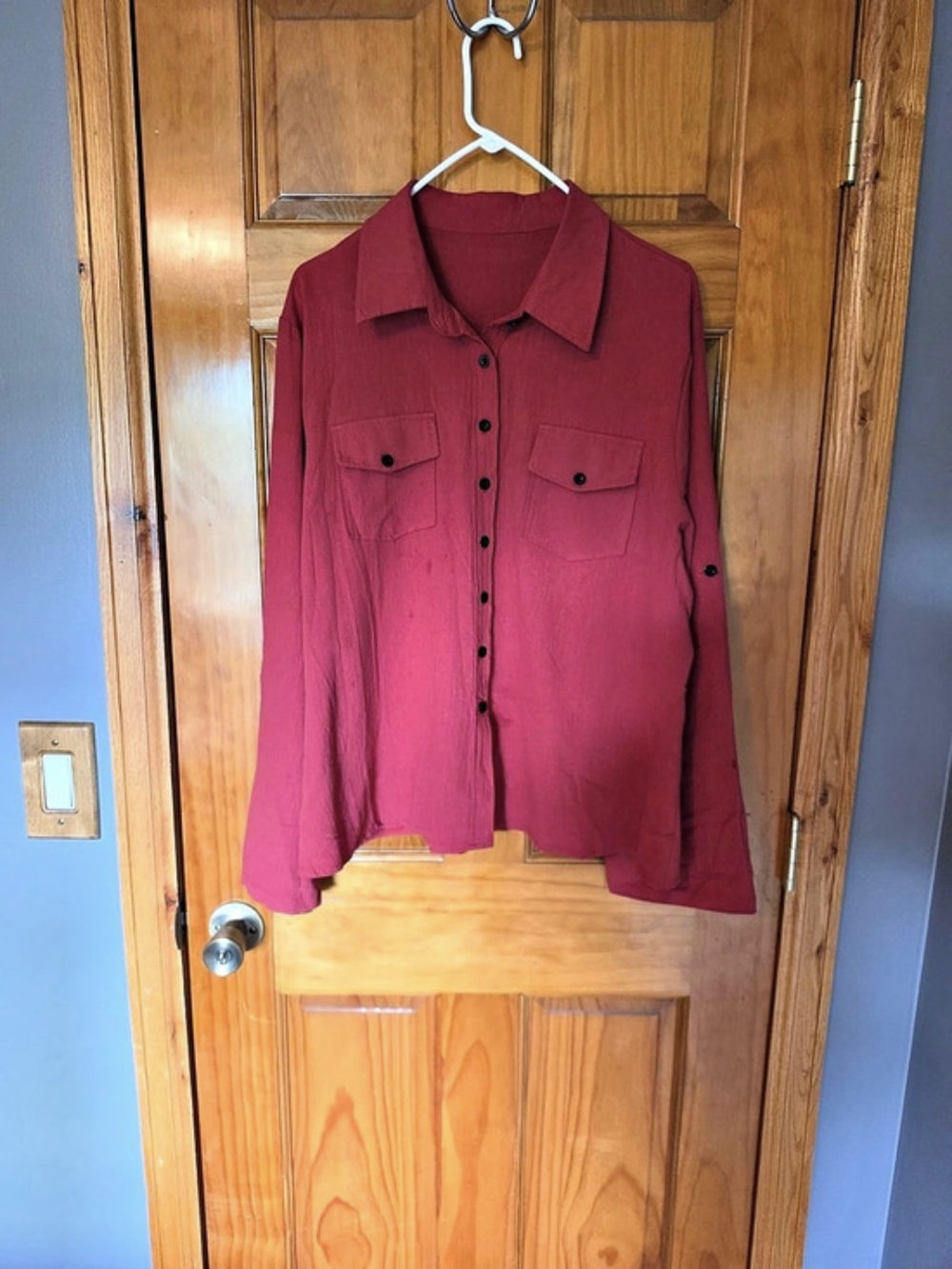 Women's Button Down Shirt in Red Large Like New
